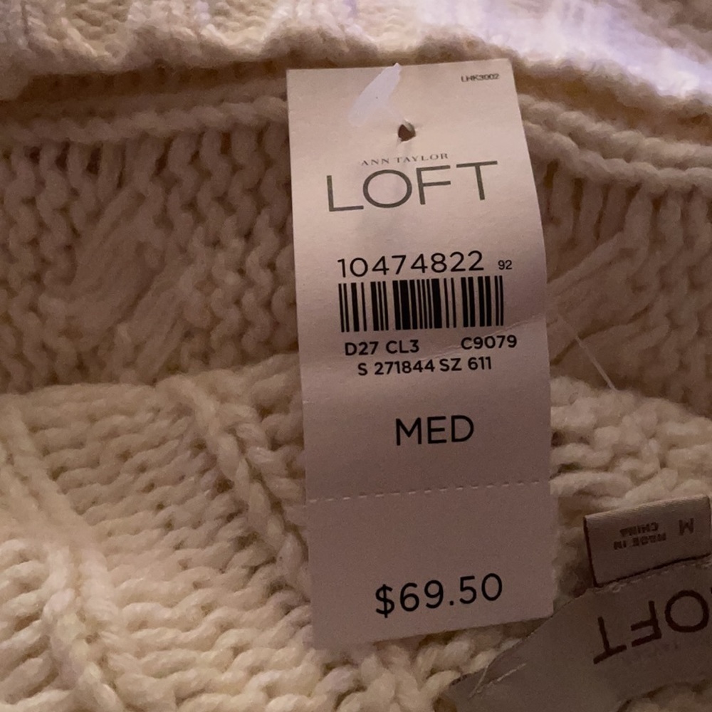 new with tags loft knitted poncho sweater! - Picture 4 of 4